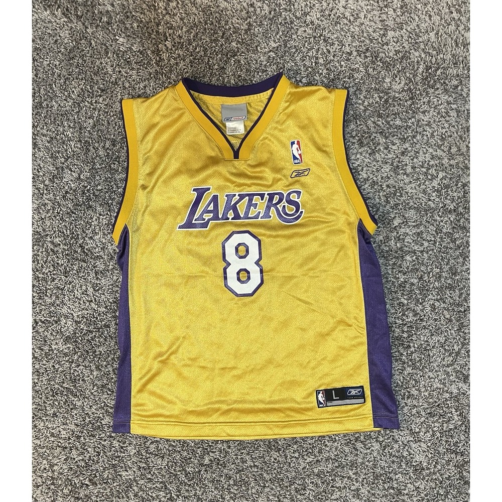 Kobe Bryant Jersey Size L 14-16 Reebok NBA Los Angeles Lakers Vintage Basketball - Picture 1 of 6